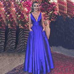 Homecoming Dresses: V-neck Prom party evening dresses
