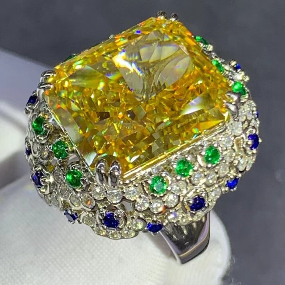 Luxury Solid 925 Sterling Silver 3EX Radiant Cut 15CT VVS D Color Created