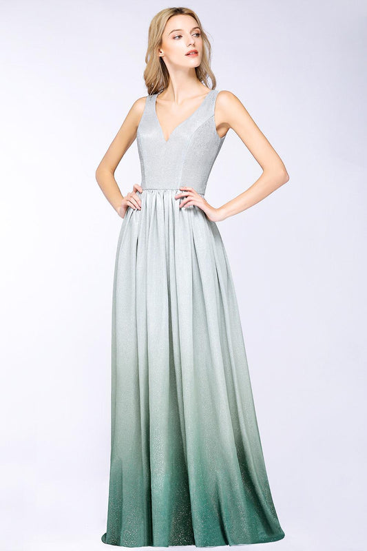 Homecoming Dresses: Formal Prom Dress Gradient Gradient V-Neck Dress