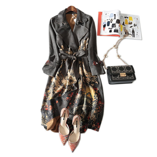 Women raincoat autumn and winter long-sleeved Trench Women