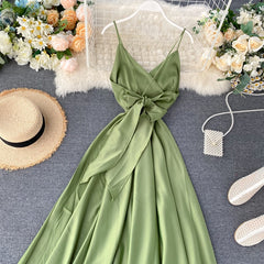 Boho Slim V Neck Summer Bandage Backless Maxi Long Dress Women Casual