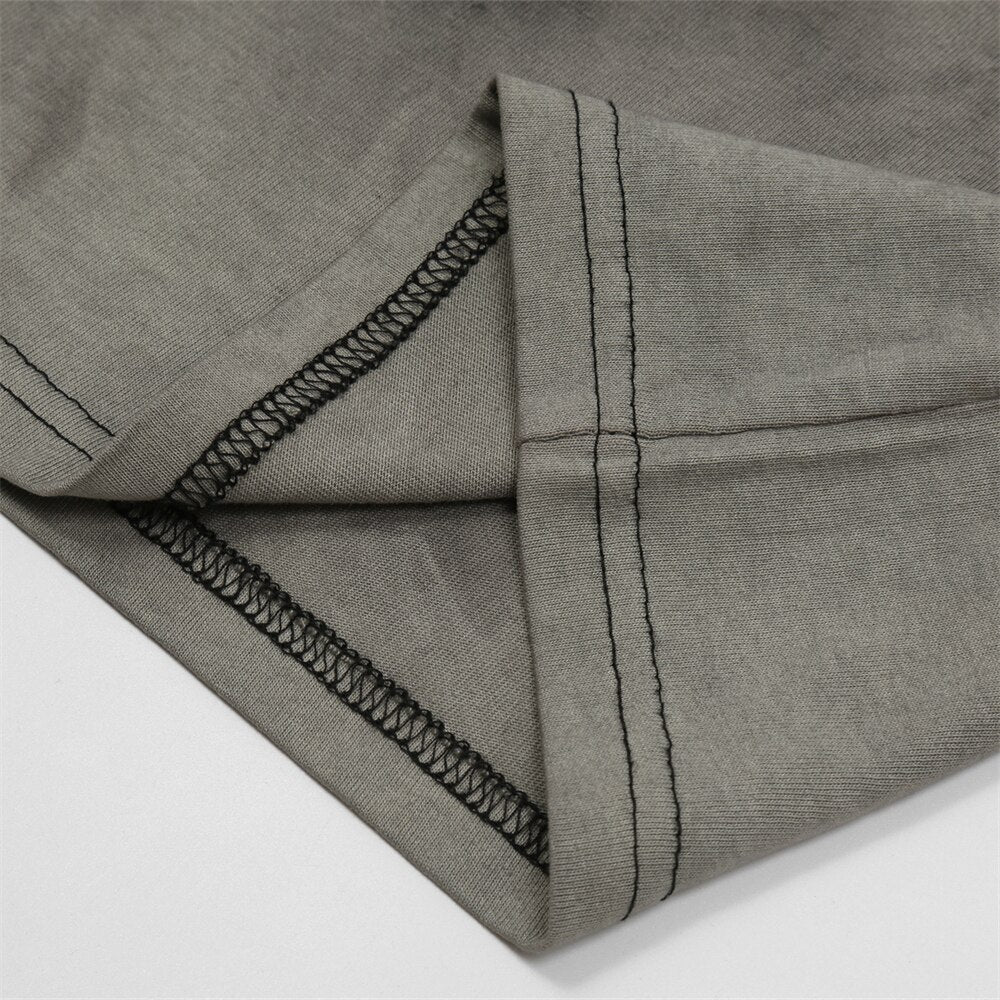 Men T Shirt Hip Hop Dark Streetwear Tie dye Tshirt Print Harajuku