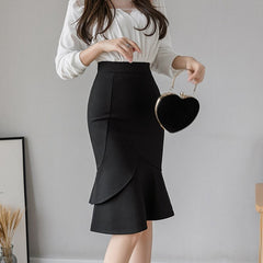 Oversized Long Black Skirt Women Fashion High Waist Bodycon Bridal Skirts