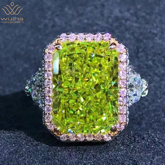 Luxury 100% 925 Sterling Silver 3EX 6CT VVS Apple Green Created