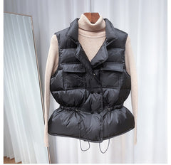 Ultra Light Down Vest Women Short Vest Windproof Lightweight Warm