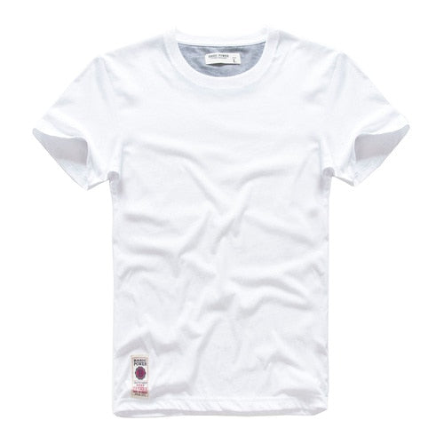 Men t-shirt Summer cotton white solid t shirt men casual o-neck basic t shirt