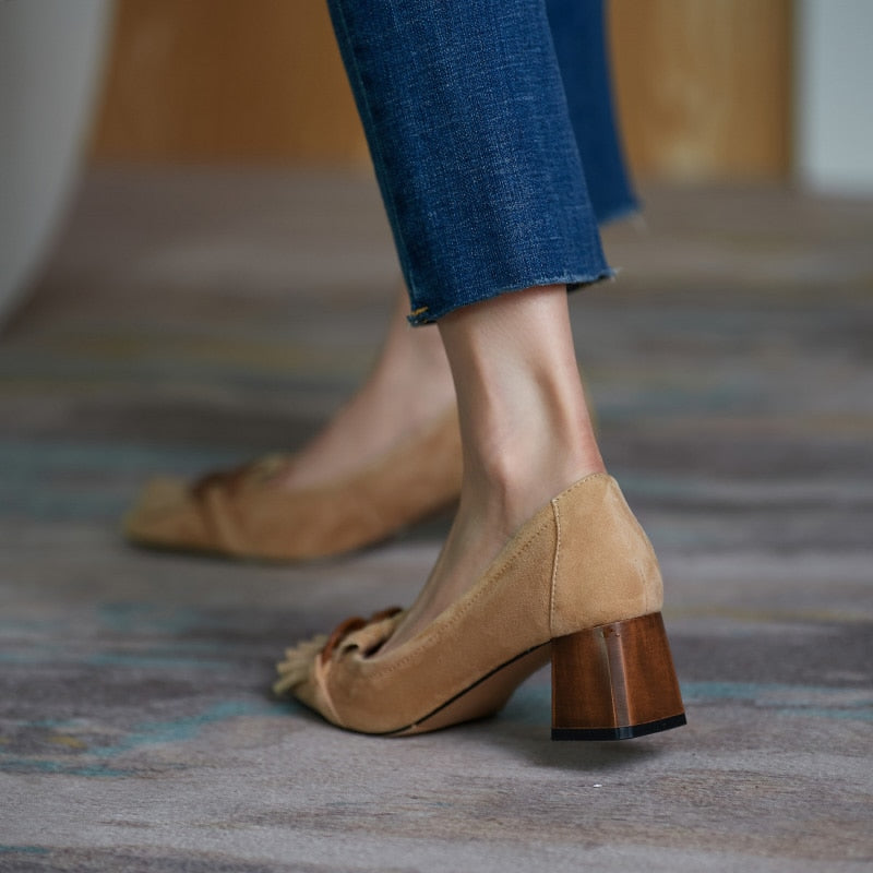 Women Shoes Spring Thick Heels Pumps for Women