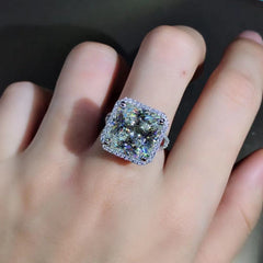 Luxury 925 Sterling Silver 3EX Radiant Cut 8ct D Color Created Moissanite