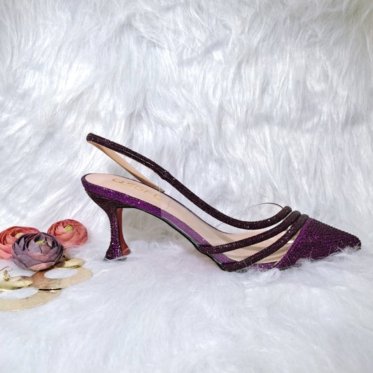 Matching Shoes and Bags: Rainbow Color Pointed Stiletto Simple Design Ladies Shoes