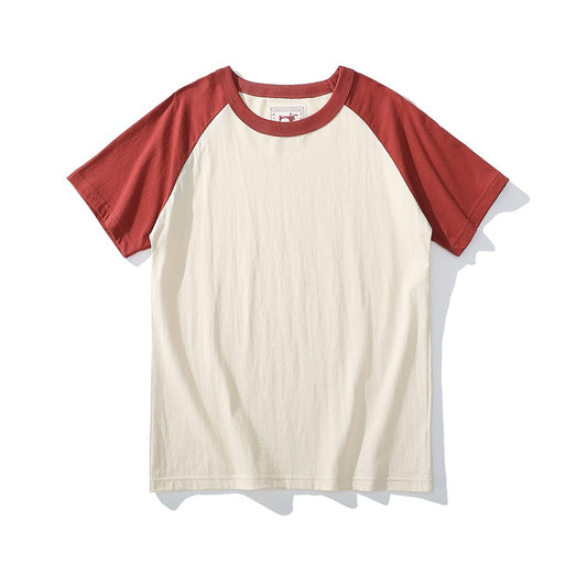 Japanese Retro Style Male Crew Neck Raglan Sleeves TShirts