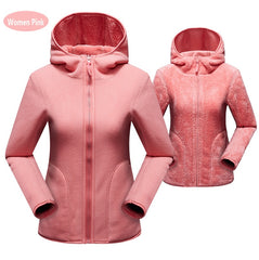 Unisex Reversible Hoodie Women Pullover Sweatshirts Winter Warm Polar/Coral Coats