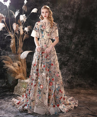 Homecoming Dresses: Evening Dresses Long Dress Colorful Tulle Short Sleeve