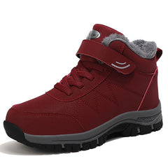 Winter Women Men Boots Plush Leather Waterproof Sneakers