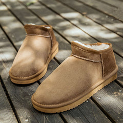 Nature wool real fur mini ankle winter Casual women snow boots