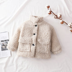 Fashion Baby Girl Boy Winter Jacket Thick Lamb Wool Infant Toddler