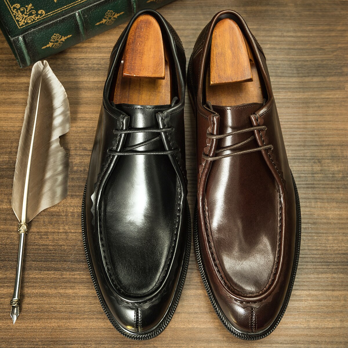 Oxford Shoes Fashion Genuine Leather Breathable Patent Shoes For Men