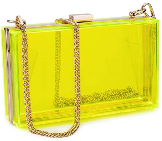 Women Acrylic Clear Purse Cute Transparent Crossbody Bag Lucite See Through