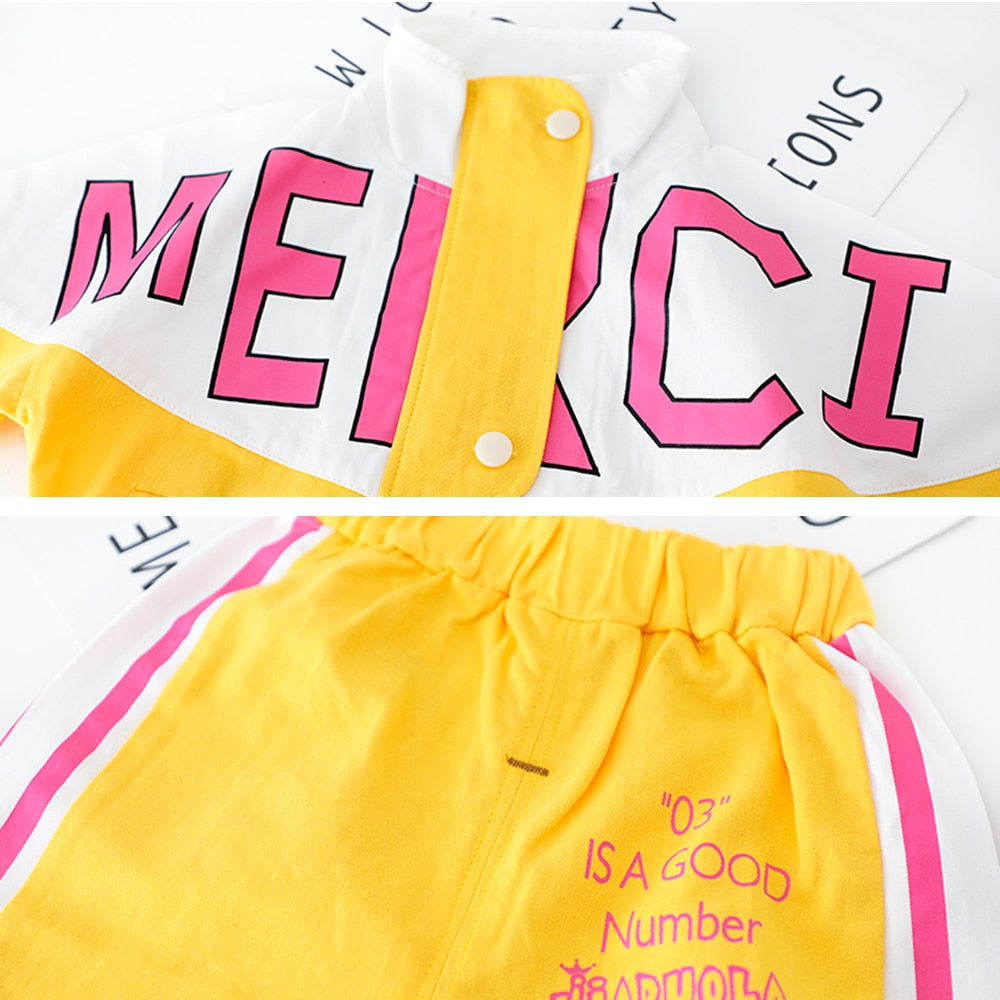 Kid Tracksuit Boy Girl Clothing Set Casual Long Sleeve Letter Zipper