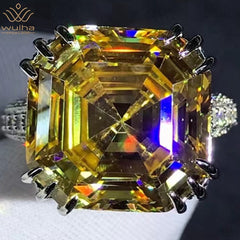 Luxury Solid 925 Sterling Silver 3EX Asscher Cut 10CT VVS D Color Created