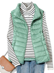 Ultra Light Down Vest Women Short Vest Windproof Lightweight Warm Waistcoat