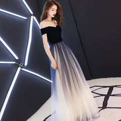 Homecoming Dresses: Navy blue elegant Prom party Dresses dress evening long