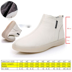 Genuine Leather Cow Women Ankle Boots Warm Fur Waterproof