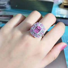 Luxury 100% 925 Sterling Silver 3EX 2CT VVS Pink Created Moissanite