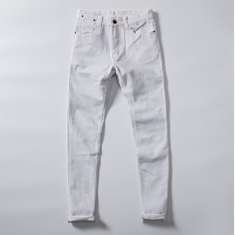 7 Color Men Stretch Skinny Jeans Fashion Casual Slim Fit Denim Trousers Male