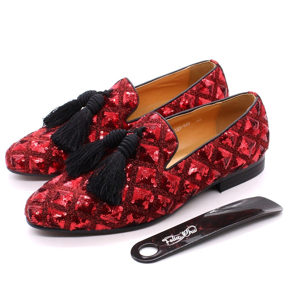 Loafers Sequin Casual Shoes British Style Gentleman Wedding Dress Shoes