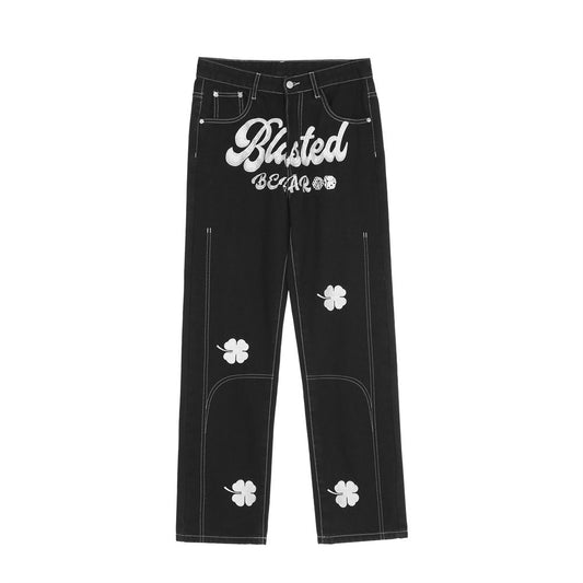 High Street Letter Embroidered Fried Street Pants Hip Hop Retro Loose