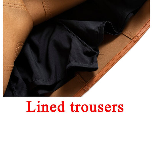 Versatile Japanese Style A-Line Skirts Women Summer Genuine Leather Brown