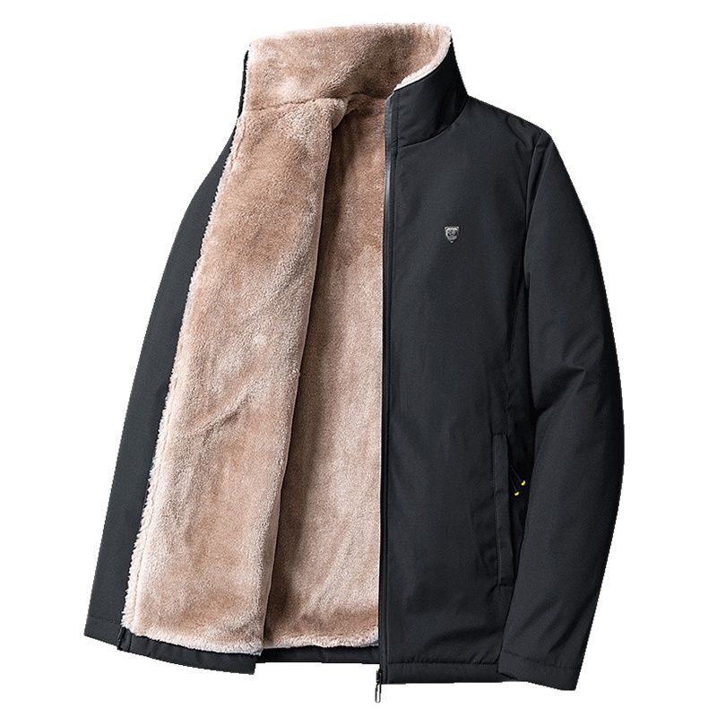 Men Fashion Casual Solid Coats Autumn Winter Windproof Warm Thick