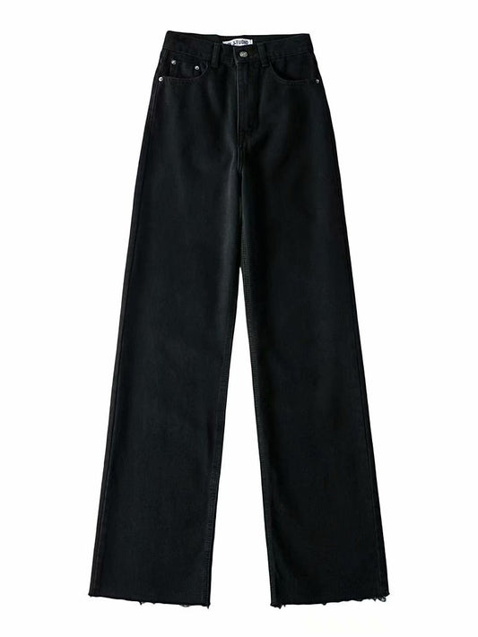 Straight Jeans Women High Waist Streetwear Light Blue Boyfriend Denim