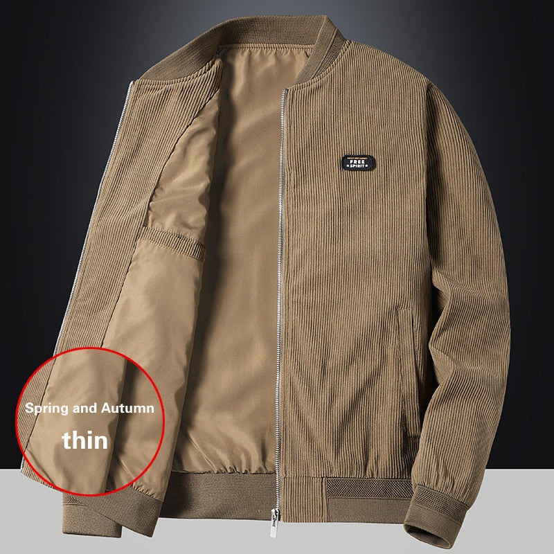 Large Size 7XL Autumn Winter Stand Collar Slim Jacket Men Fashion