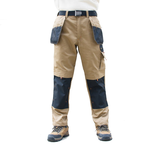 Men Multi-Pocket Cargo Pants Outdoor Safari Style Straight Working