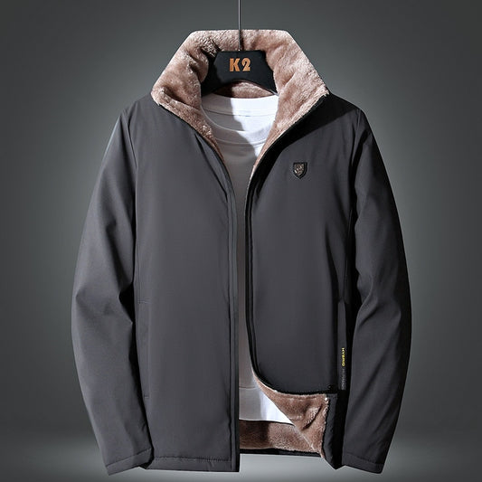 Men Fashion Casual Solid Coats Autumn Winter Windproof Warm Thick