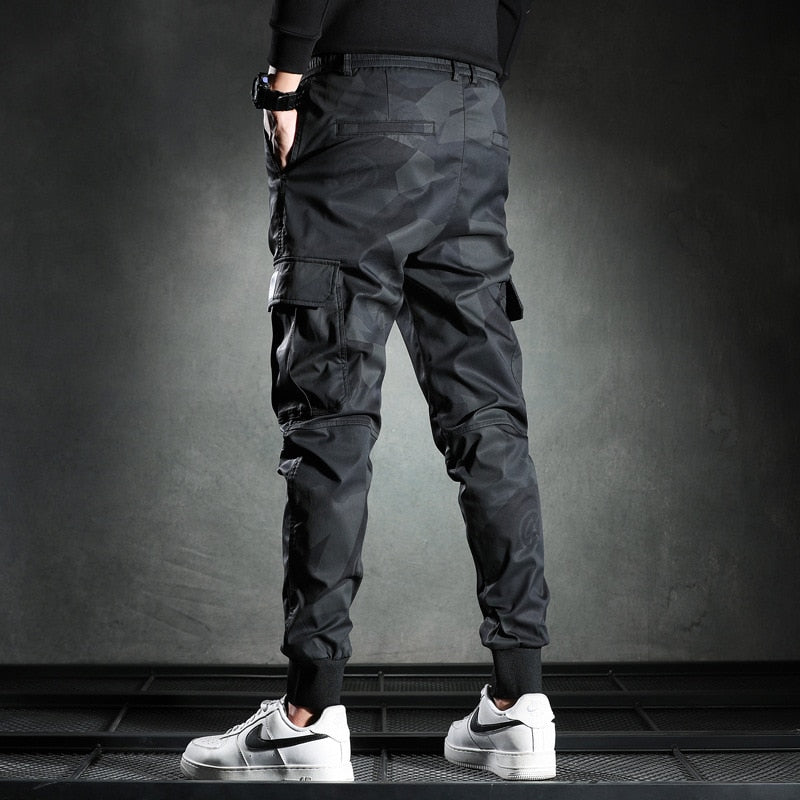 Sweatpants Men Camouflage Elasticity Military Cargo Pants Drawstring Multi