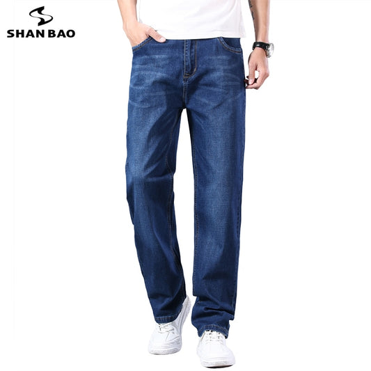 cotton stretch men straight loose loose summer thin jeans