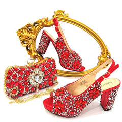 Matching Shoes and Bags: Fashion Ladies High Heel Slippers and Bags Set