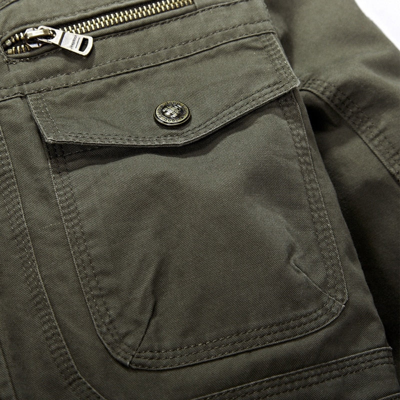 Plus Size 7XL 8XL Military Jacket Men Spring Autumn Cotton Outdoor Multi-pocket