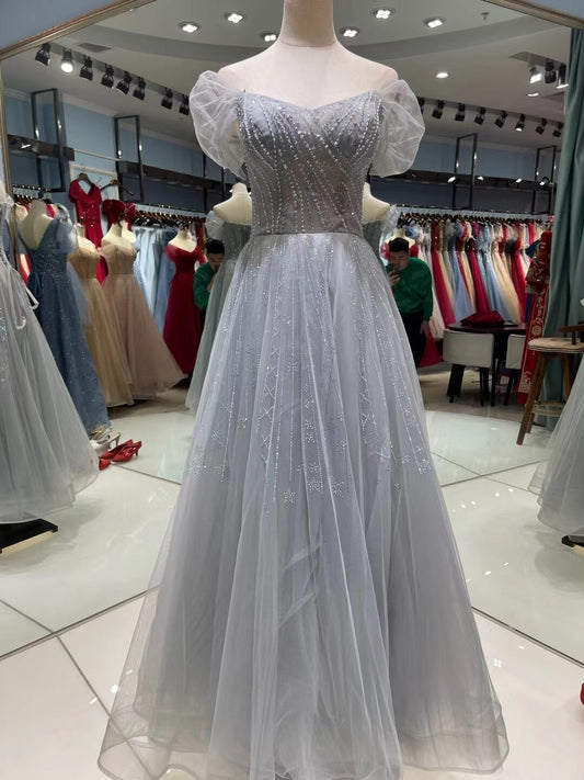 Evening wear Dresses: Evening Dress for Women Boat Neck A-line Floor-length