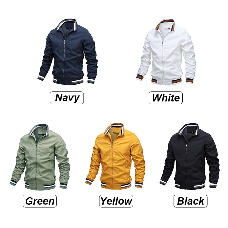 Men Fashion Jacket Men Casual Windbreaker Bomber Jacket Coats