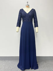 Evening wear Dresses: Plus Size Women Elegant V-neck Half Sleeve Sequin