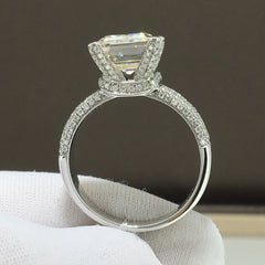 Luomansi Real 18K Gold AU750 4 Carat D VVS Moissanite Vintage Ring