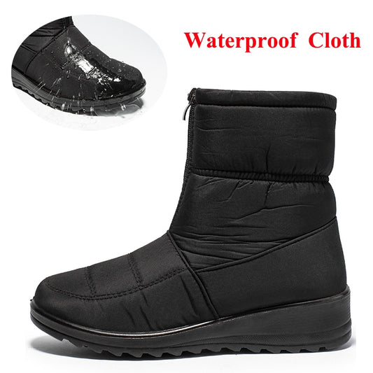 Waterproof Snow Boots for Women Winter Warm Plush Ankle Booties Front