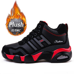 Winter Leather Boots Men Waterproof Men Sneakers Warm Trekking Work