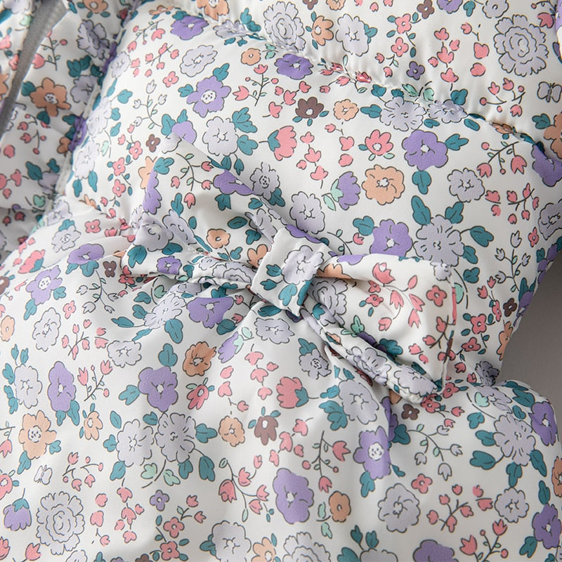 Fashion Baby Girl Winter Clothes Jacket Warm Floral Coat Baby Outwear
