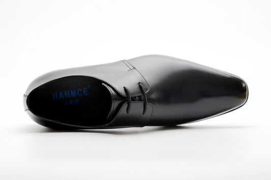 Genuine Handmade Leather Men Derby Shoes Thick Sole Mens Formal
