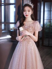 Homecoming Dresses: Women Prom Dress Beading Sequins Puff Sleeve Slim