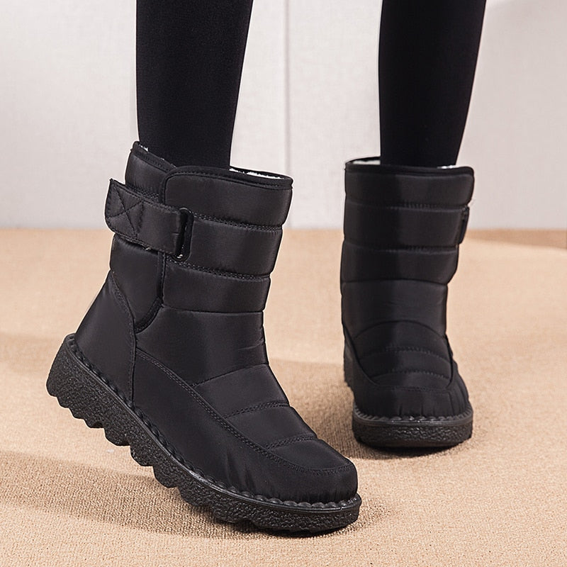Non Slip Waterproof Snow Boots for Women Thick Plush Winter Ankle